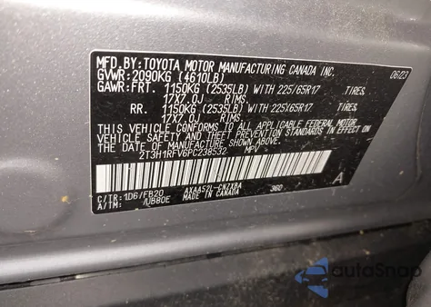 2023 Toyota Rav4 Le from USA, damaged, VIN 2T3H1RFV6PC238532